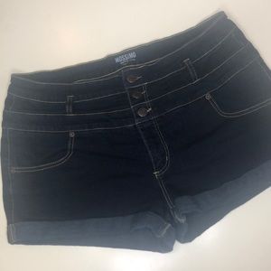 Mossimo high waisted stretch dark denim shorts 18